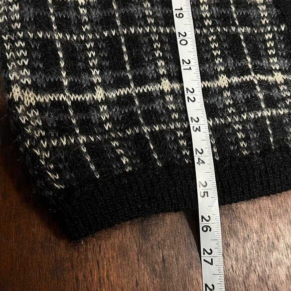 Vtg Plaid Mohair Blnd Cardigan Sweater Women Medium Academia Soft Grunge Granny - Picture 12 of 12